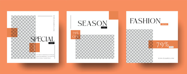 Fashion sale Instagram post Banner template, Fashion Sale Minimal Square Banner Template Vector
