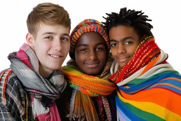 LGBTQ Pride veneration. Rainbow daring colorful safe space diversity Flag. Gradient motley colored...
