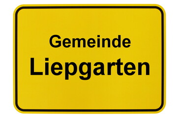 Illustration eines Ortsschildes der Gemeinde Liepgarten in Mecklenburg-Vorpommern