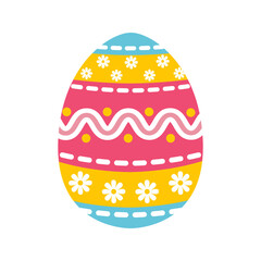 Vintage Easter egg design. Happy Easter Egg design. Illustration vector flat design. Easter eggs with different textures on a white background