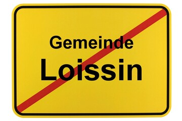 Illustration eines Ortsschildes der Gemeinde Loissin in Mecklenburg-Vorpommern