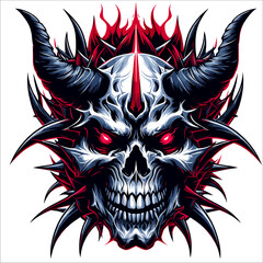 DEMON SKULL DESIGN VECTOR ARTWORK