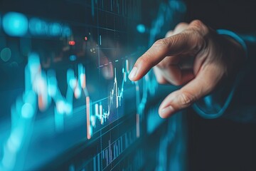 Investment Insight: Businessman Analyzing Graph,Strategic Touch: Businessman Interacting with Investment Graph