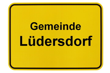 Illustration eines Ortsschildes der Gemeinde Lüdersdorf in Mecklenburg-Vorpommern