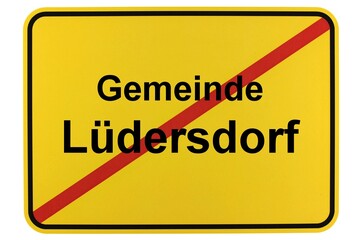 Illustration eines Ortsschildes der Gemeinde Lüdersdorf in Mecklenburg-Vorpommern