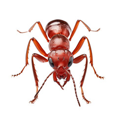 Red ant isolated on transparent or white background