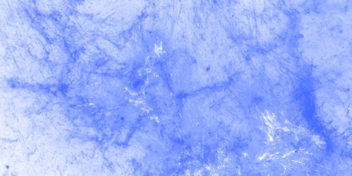 Blue marble texture background with high resolution in seamless pattern, blue toned frozen cracked ice ground texture with footprint. Trendy colors concept, mockup with copy space.