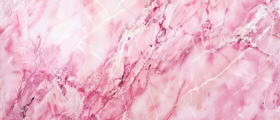 Capturing the essence of tranquility, this image showcases a serene pink marble horizon, with wisps of white and soft textures spreading across the stone like clouds. - obrazy, fototapety, plakaty