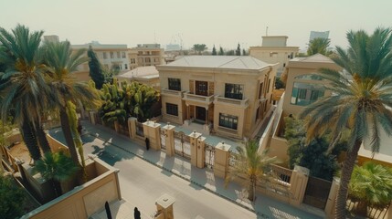 Aerial photography of an Arabic-style house