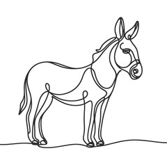 Obraz na płótnie Canvas Donkey, line drawing style