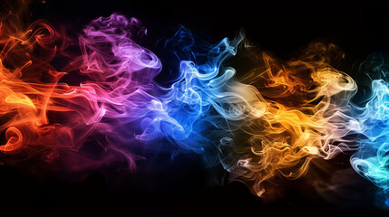 Abstract multicolored smoke illustration Background. flowing Fluid waves of steam. rainbow colors,...