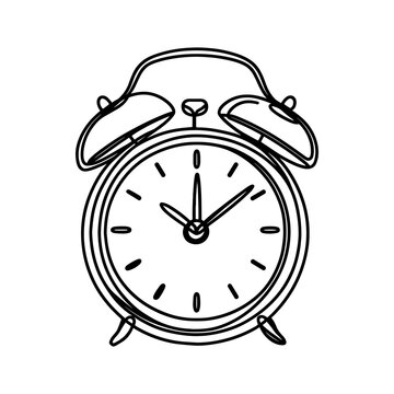 Alarm clock, line drawing style
