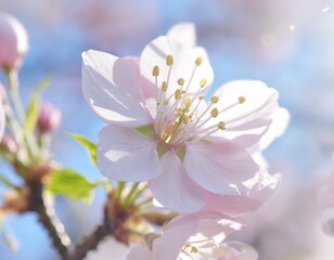 Obraz premium 満開の桜 華麗に舞い散る桜の花びら