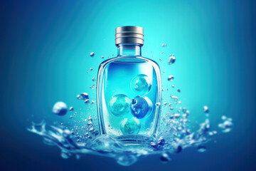 Dive into freshness with this vibrant image of a bottle submerged in water