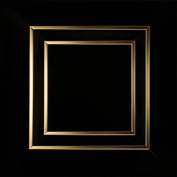 Gold frame on black background black image placeholder for dead content.