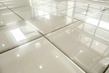 Modern White Tiled Floor, Interior Design Concept