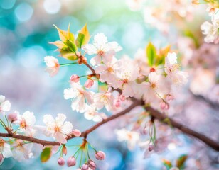 満開の桜  華麗に舞い散る桜の花びら