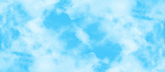 Blue sky with cloud .Beautiful blue sky with white clouds .bright cloud cover in the sun calm clear winter air background .gradient light white background.	