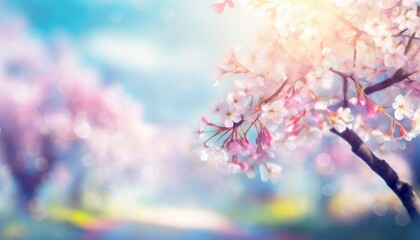 満開の桜  華麗に舞い散る桜の花びら