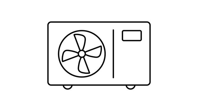 Air condition heat pump outdoor unit icon animation.