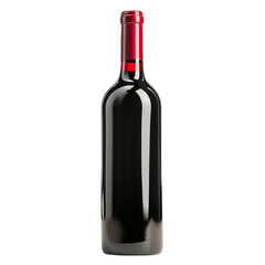 A bottle of red wine, isolated on a white background
