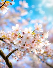 満開の桜  華麗に舞い散る桜の花びら