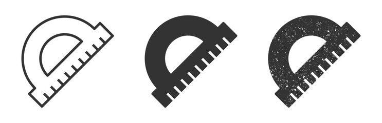 Protractor Icon Isolated on A White Background. Vector Illustration