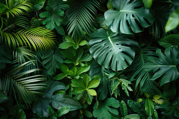 green tropical foliage background