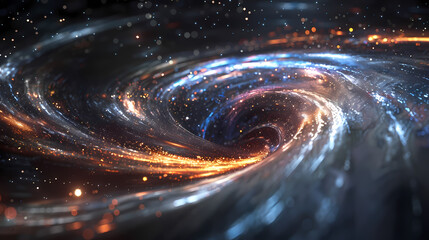 Obraz premium Majestic Spiral Galaxy Twinkling in the Cosmos