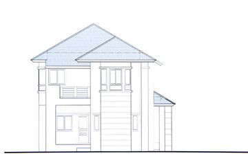 House plan drawing on transparent background (PNG File)	
