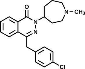 Azelastine structural formula, vector illustration