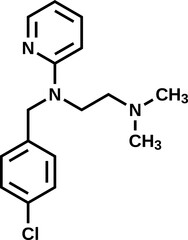 Chloropyramine structural formula, vector illustration