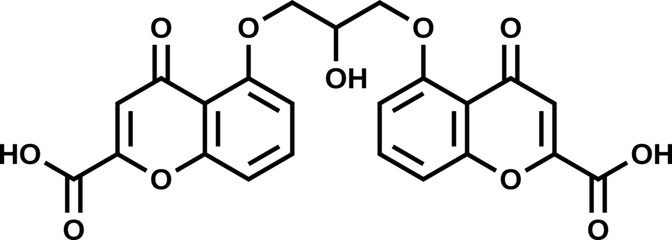 Cromoglicic acid structural formula, vector illustration