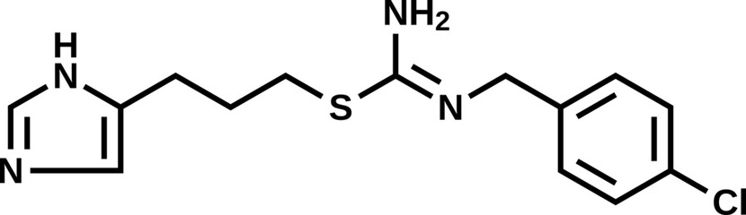 Clobenpropit structural formula, vector illustration