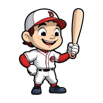 baseball player cartoon sticker