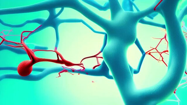 cellular structures of neural networks. Red nuclei, activity and complexity of the nervous system.
Concept: medical research about the brain, neurodegenerative diseases and the field of neuroscience
