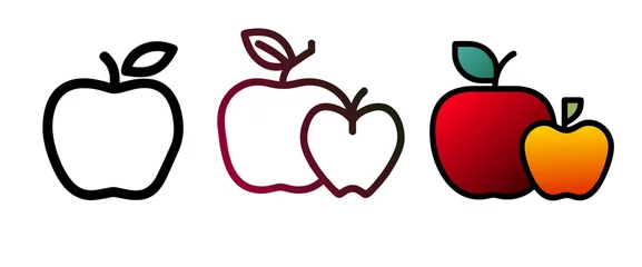 Fotobehang apple icon, vector design, juicy © anan