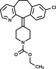 Fototapeta premium Loratadine structural formula, vector illustration 
