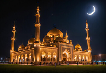mosque at night