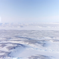 Fototapeta premium Pristine Polar Expanse: A Vast Snowy Wilderness Under a Clear Sky