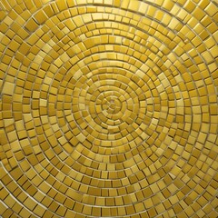 abstract background with gold circles A close-up of a yellow spiral tiles mosaic with a smooth and shiny surface and a tile element 