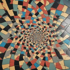 abstract background _A spiral floor design with a colorful and geometric spiral pattern and a tile spiral element 