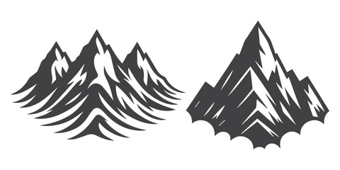 mountains Vector illustration. set of mountains logo, set of mountains silhouette