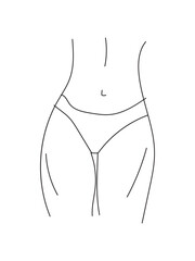 Classic women's bikini panties icon. Vector sign in simple style isolated on white background. eps10