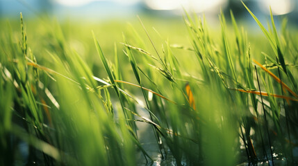 Green rice plant, Rice stalks and ears of rice