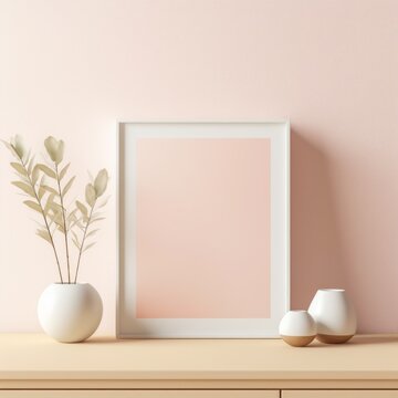 Pastel Aesthetic Wall Art Photo Frame Mockup Instagram Post