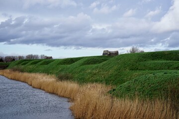 Hellevoetsluis, Voorne aan Zee, South Holland, Netherlands, Holland, Europe.
The bunkers (gun emplacements) are also present on the ramparts.
