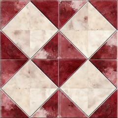 Abstract burgundy colored traditional motif tiles wallpaper floor texture background