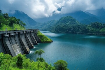 Obraz na płótnie Canvas EcoDam Hydro Power Plant: Harnessing Nature's Power for a Green Future