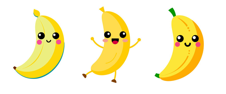 Crazy banana funny cartoon character vector illustration